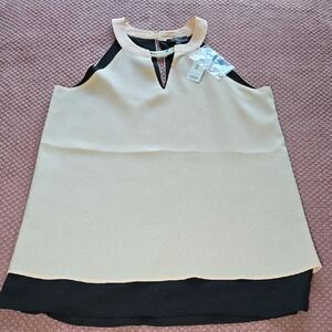 THE LIMITED Sleeveless Blush and Black Blouse